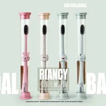 Пшеничная солома креативная детская мультяшная зубная щетка бамбуковый уголь портативный дорожный Набор пластиковая простая зубная щетка нанометр зуб