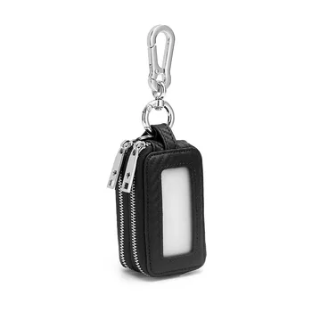 

Genuine Leather KeyChain Unisex Key Bag Multifunction Organizer Double-layer Zipper Large Capacity Car Key Bag