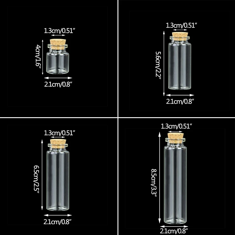 Christmas Wish Bottles Mini Glass Drifting Wish Bottle Cork For Wedding Birthday Party Gift DIY Vial Pendant Glass Bottles Mini Glass Bottles 5Pcs