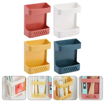 

4pcs Wall-mounted Storage Boxes Punch Free Remote Control Boxes (Assorted Color)