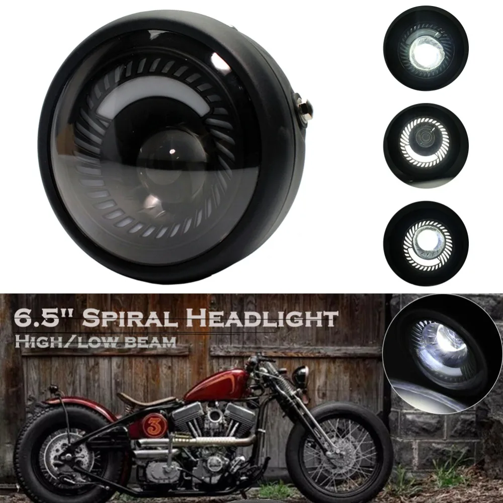 Новейший мотоцикл Кафе Racer Bobber Высокий Низкий Луч 6," светодиодный спиральный белый боковой кронштейн