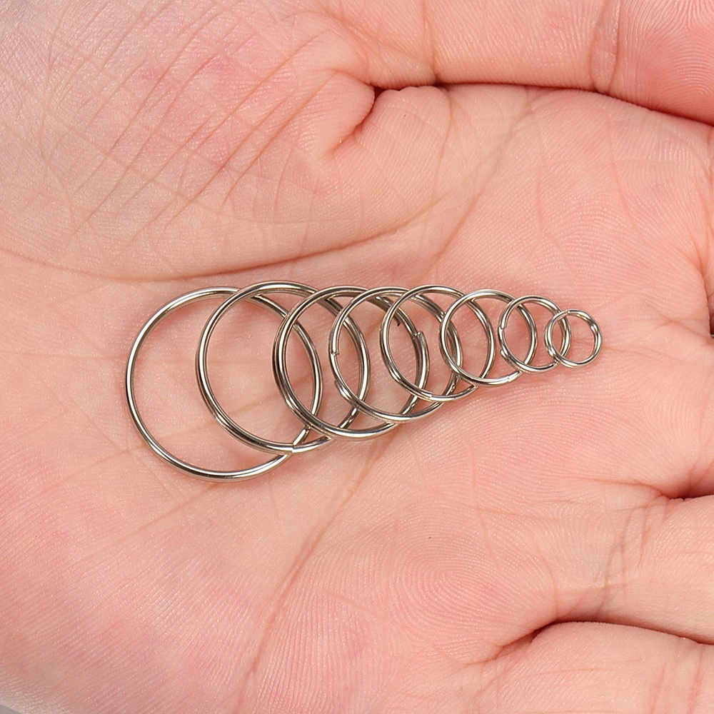 Lot de 50 anneaux fendus pour porte-clés, mini anneaux unis en métal pour l'organisation des clés de maison et la fabrication artisanale de collier pour animaux de compagnie (fer, 20 mm