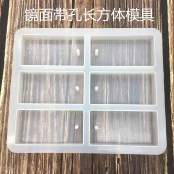 

yi xing DIY Crystal Epoxy Mould Cuboid Perforated Mirror Handmade Wax Tablets Handmade Soap Pendant Rectangular