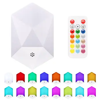 

Wireless LED Night Light Remote Control UK EU US Plug Mini Night Lights For Baby Room Bedroom Corridor 16 Colors Lamp