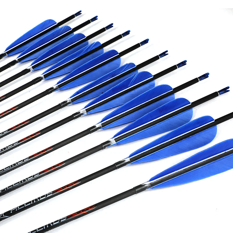 

6/12pcs ID 4.2mm Carbon Arrow Spine 300 350 400 500 600 700 800 900 1000 1100 1300 1500 1800 Archery for compound Bow Shooting