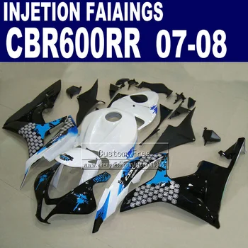 

Custom Upgrade fairings kits for Honda CBR600RR F5 fairing set 07 08 CBR 600RR CBR 600 RR 2007 2008 blue black upgrade parts