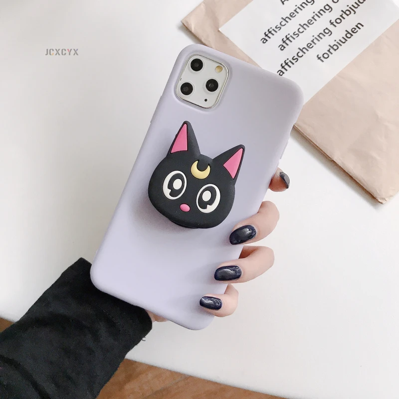 H 3D мультфильм Мелодия мягкий чехол для телефона для iphone X XR XS 11 Pro Max 6S 7 8 plus держатель чехол для samsung S8 S9 S10 A50 Note 10 8 9 - Цвет: H