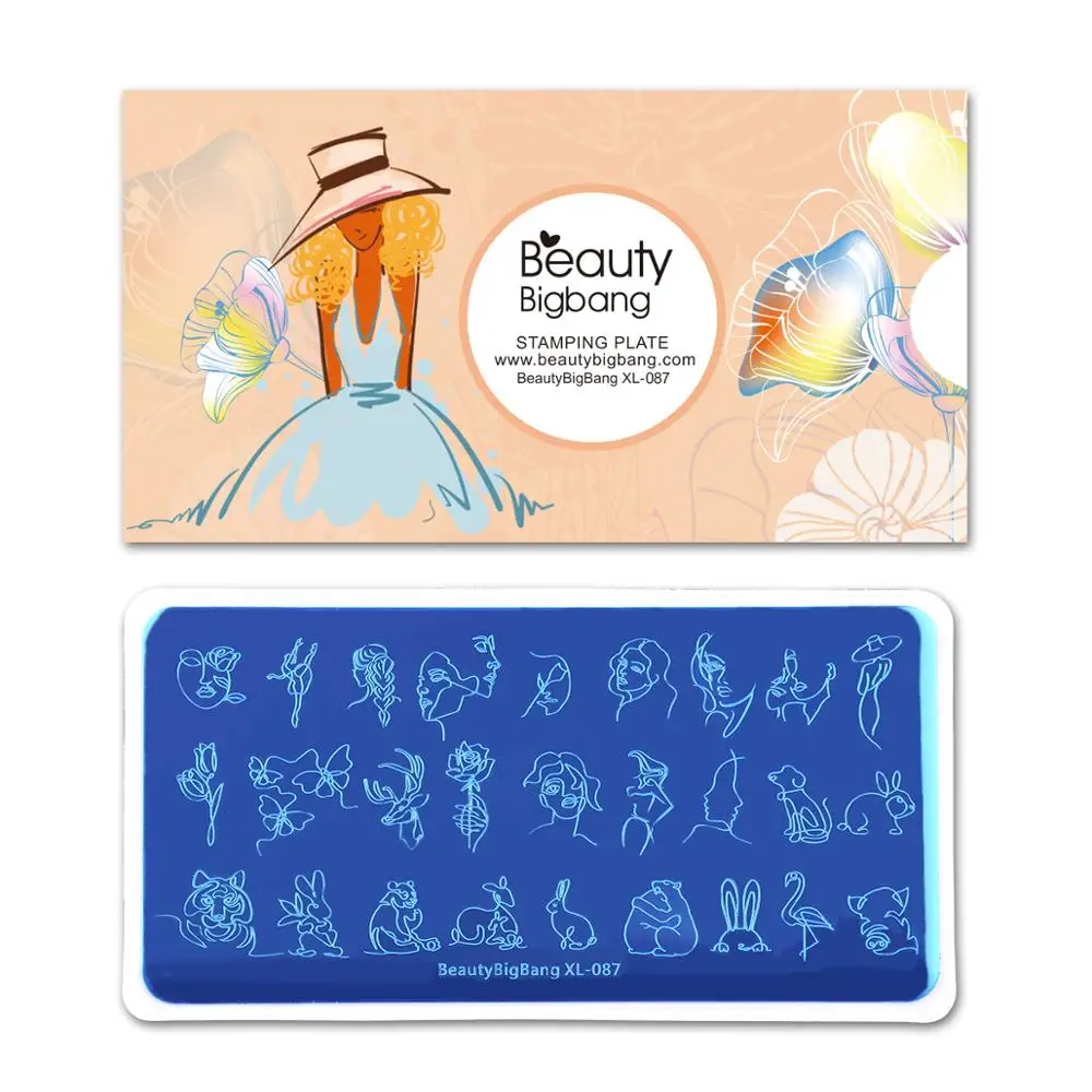 BEAUTYBIGBANG 6*12 см штамповочные пластины для ногтей шаблон для ногтей Цветочный животный узор для ногтей штамп для дизайна ногтей штамп шаблон изображения