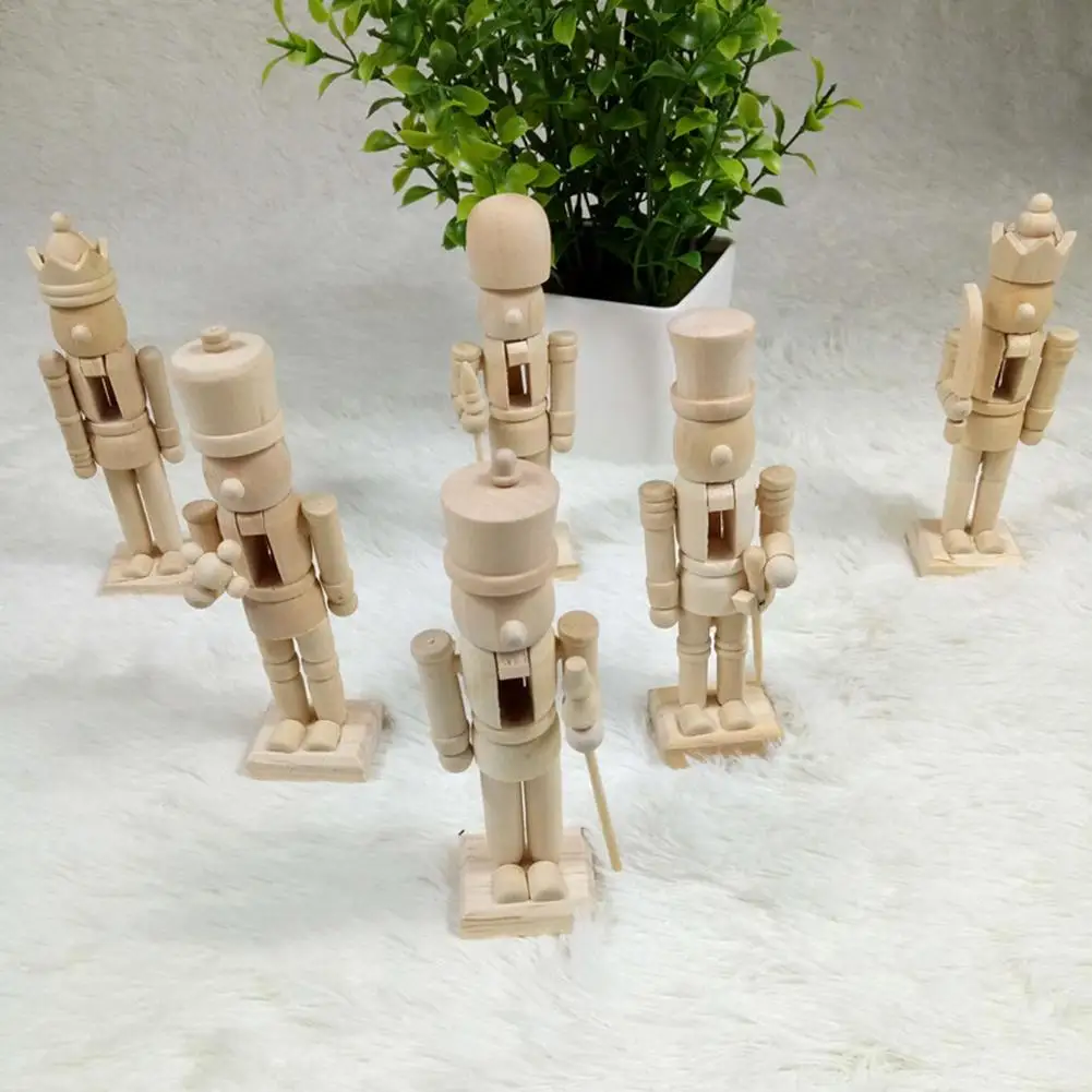 12 см DIY рисунок Щелкунчик кукольный белый эмбрион грецкий орех солдат фигурные украшения год Рождество украшения домашний декор детский подарок