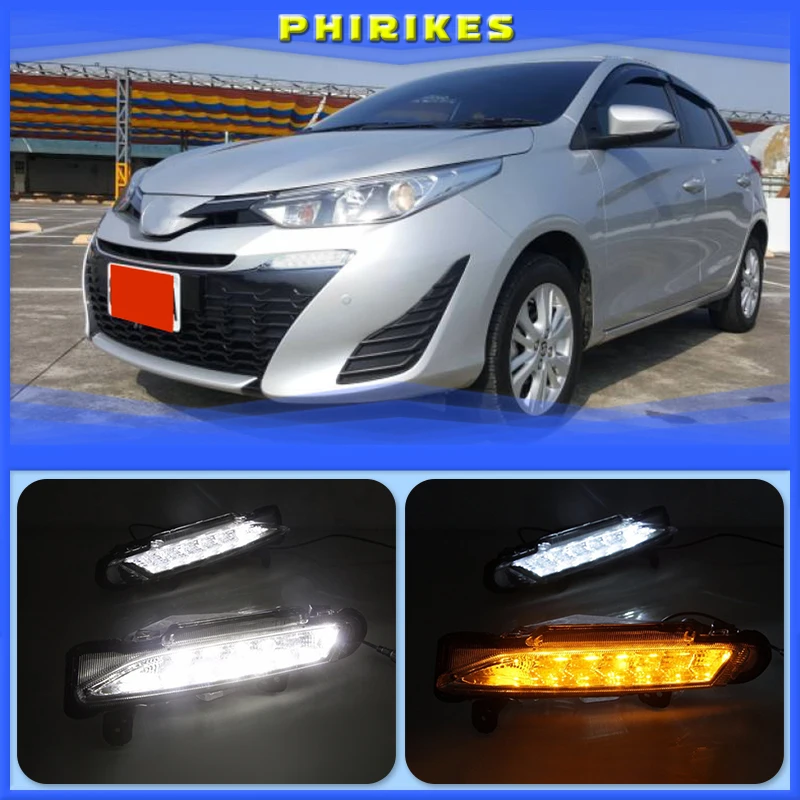 DRL для Toyota Yaris 2017 2018 водонепроницаемые светодиодные дневные ходовые огни 12 В