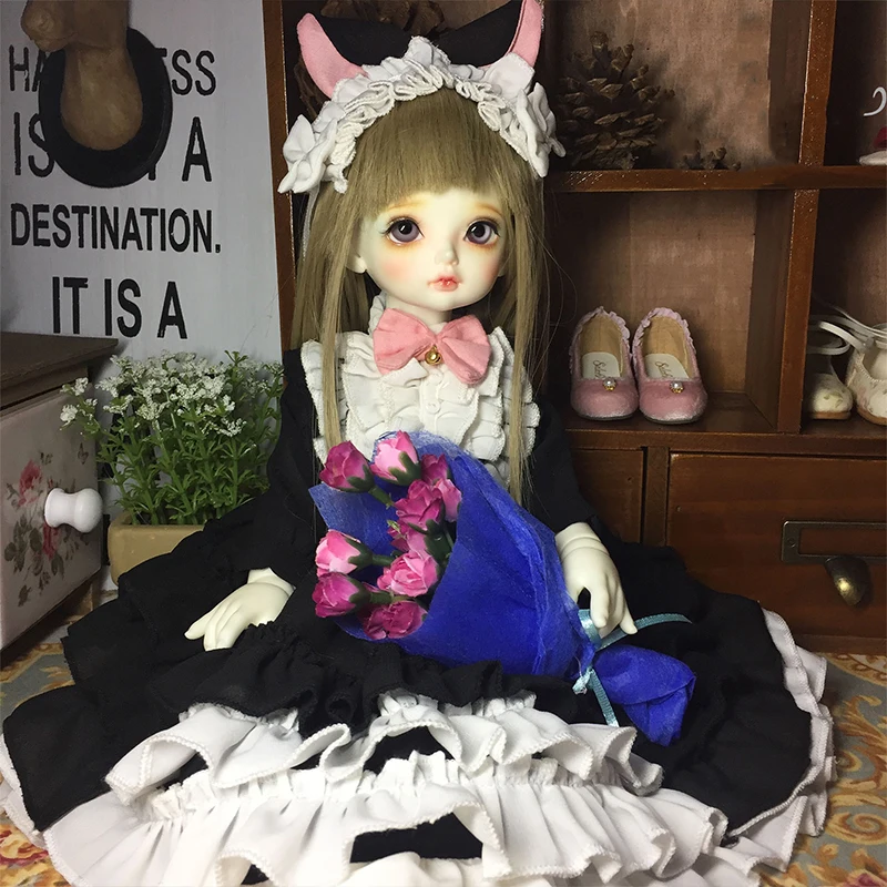 BJD платье BJD черная юбка платье куклы+ украшение волос+ носок для 1/6 1/4 1/3 BJD Аксессуары куклы костюм BJD платье