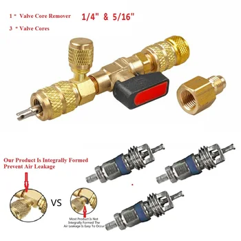 

Valve HVAC Valve Core Installer Tool Remover Dual Size 5/16"&1/4" Port