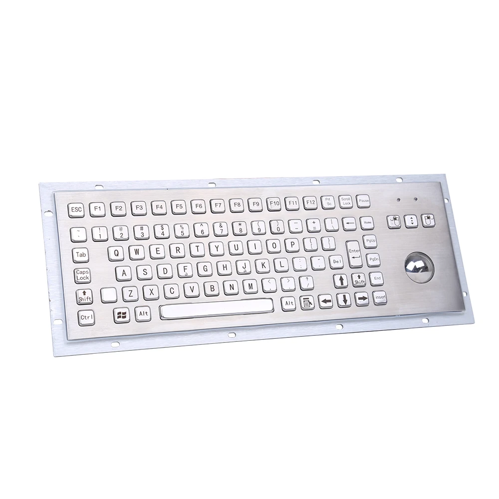 IP65 waterproof anti-vandal 111 Keys Metal keyboard trackball numeric keyboard kiosk keyboard with trackball