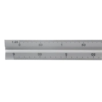 

30cm Clear Ruler Accurate Triangle Scale Silver Engineer Architect Aluminum Alloy Technical