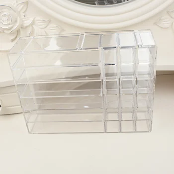 

1pc Lipstick Eyeshadow Storage Display Rack Makeup Tool Storage Box Cosmetic Storage Box Desktop Display Makeup Case (Transparen