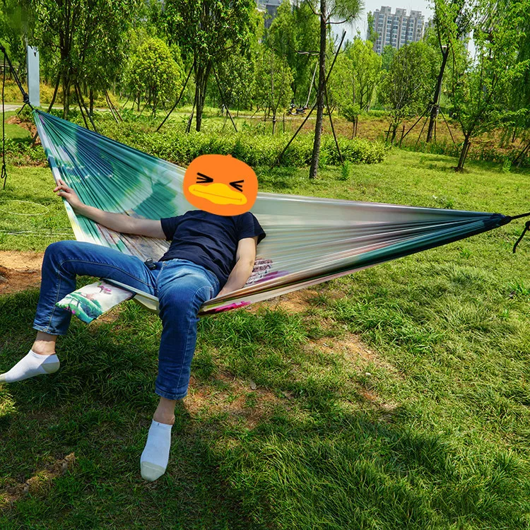 

[Wolf E] Digital Printing Hammock Anti-Tear Parachute Hammock Outdoor Camping Swing