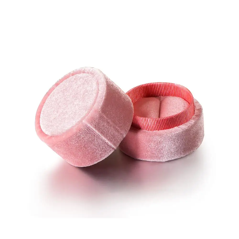 Pink Kuolit бархатная шкатулка ручной работы для свадебных украшений, Настраиваемые серьги-кольца, розовая, синяя, зеленая коробка для женщин, подарок для помолвки невесты - Цвет: Pink