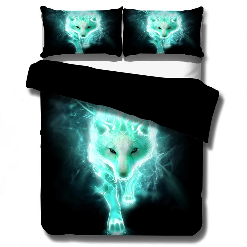 

3D Wolf Bedding Set Duvet Covers Pillowcases Bed Linens Bed Set Black White Bed Set Comforter Bedding Sets Bedclothes (NO sheet)