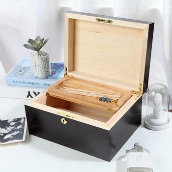 

Natural Wooden Jewelry Box Vintage Treasure Gift Display Storage Container Case