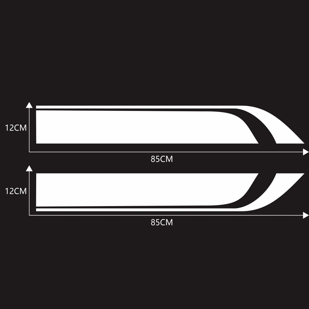

2Pcs/Set Black Auto Racing Car Hood Stripe Decal Vinyl Bonnet Sticker Waterproof