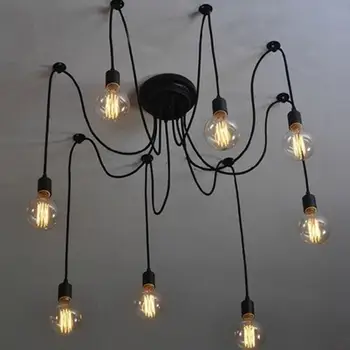

5 Lamps Retro Ceiling Lamp Light Chandelier Loft Antique Adjustable Light