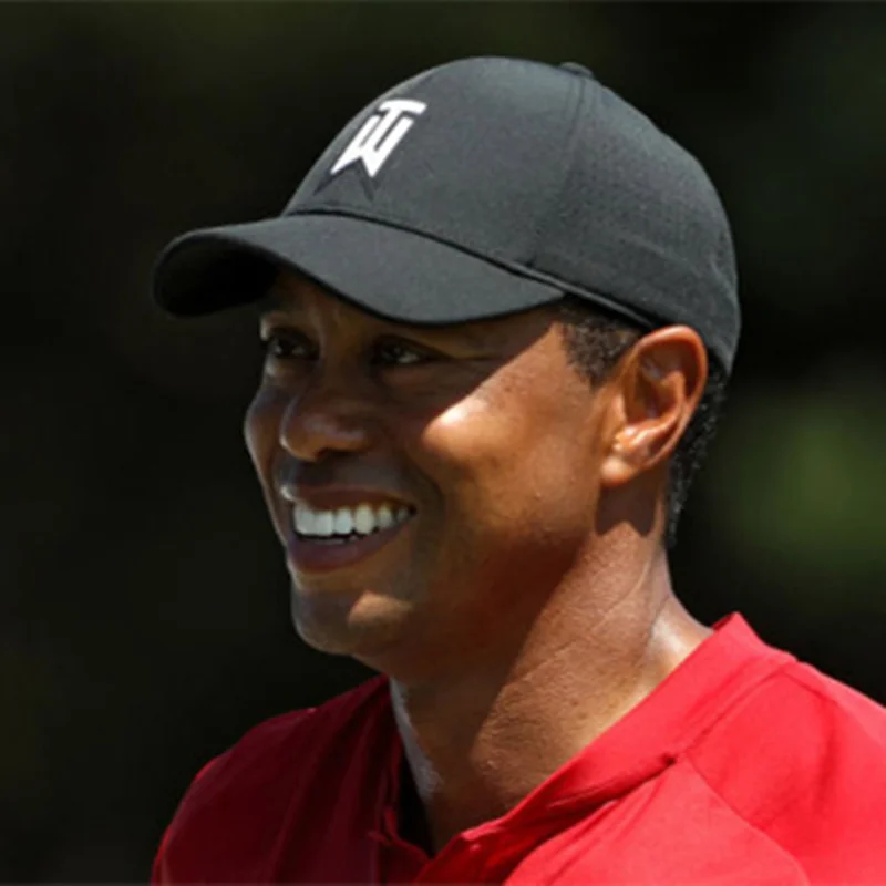 Новая Мужская бейсболка Tiger Woods с вышивкой, бейсболка, модная Регулируемая шляпа для папы wo, мужская хлопковая кепка, шапки - Цвет: Черный