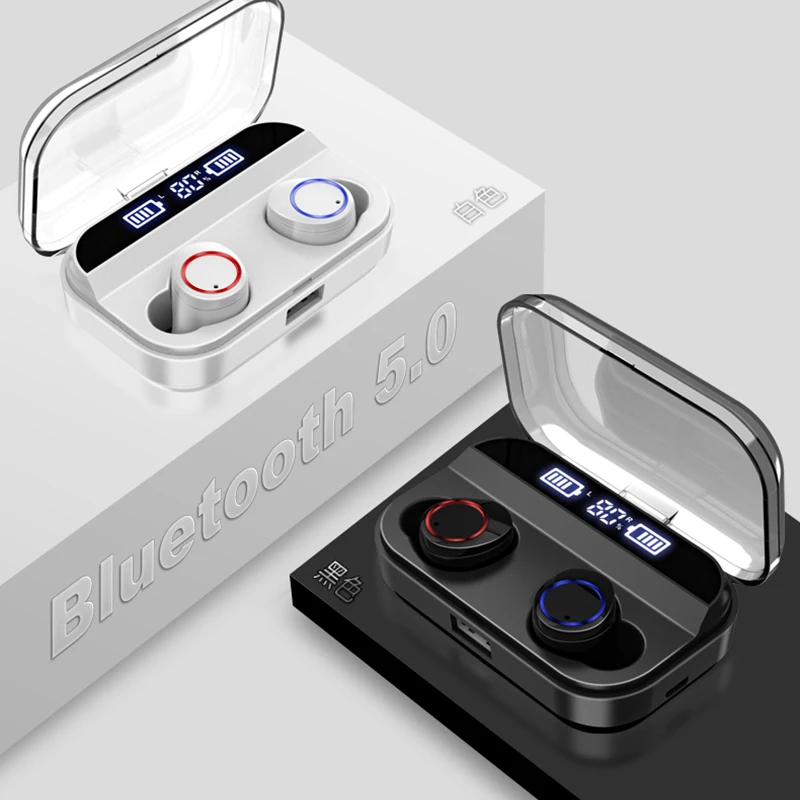 LYMOC новые TWS 5,0 HiFi беспроводные наушники Bluetooth гарнитуры 3 батареи светодиодный дисплей сенсорное управление наушники зарядное устройство для телефона