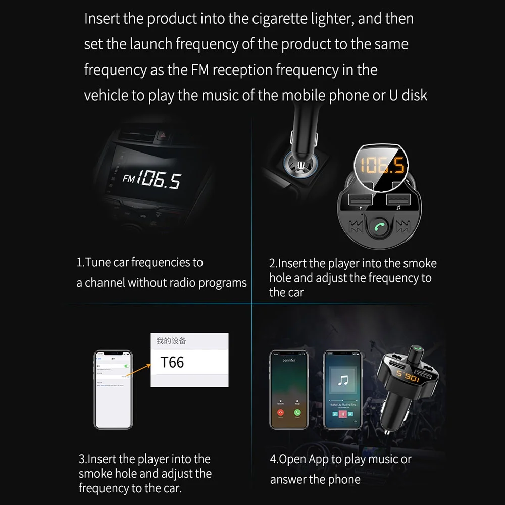 KISSCASE двойной зарядное устройство USB Bluetooth 5,0 3.1A зарядное устройство для мобильного телефона Xiaomi 9t 9t pro Chargeur двойной USB для IPhone 8 Plus