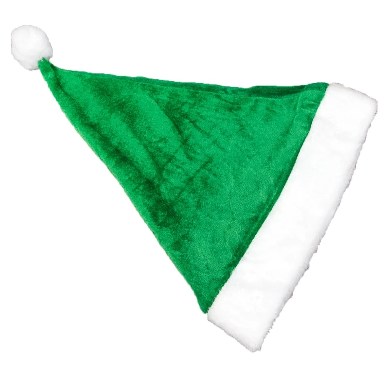 Unisex Adult's Children Santa Claus Cap Christmas Hat for Wowen Man Xmas Holiday Cap Green Headwear Velvet Cosplay Props