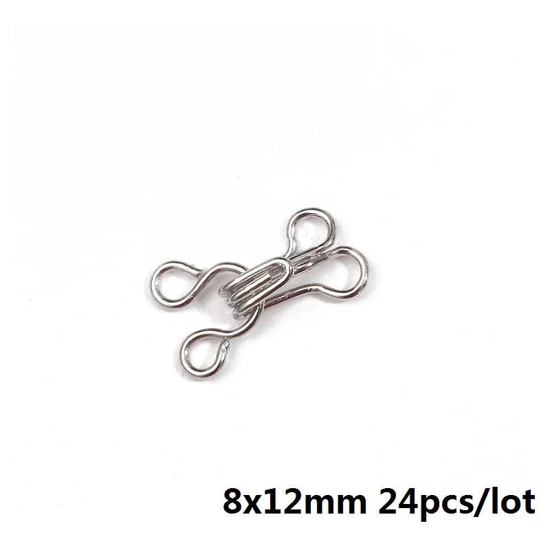 Silver 8x12mm 24 шт. тканевый крючок и застежка для глаз 7-12 мм металлическая пряжка кнопка для бюстгальтера/платья/корсета/воротника/сумки/рубашки Швейные аксессуары - Цвет: Silver 8x12mm