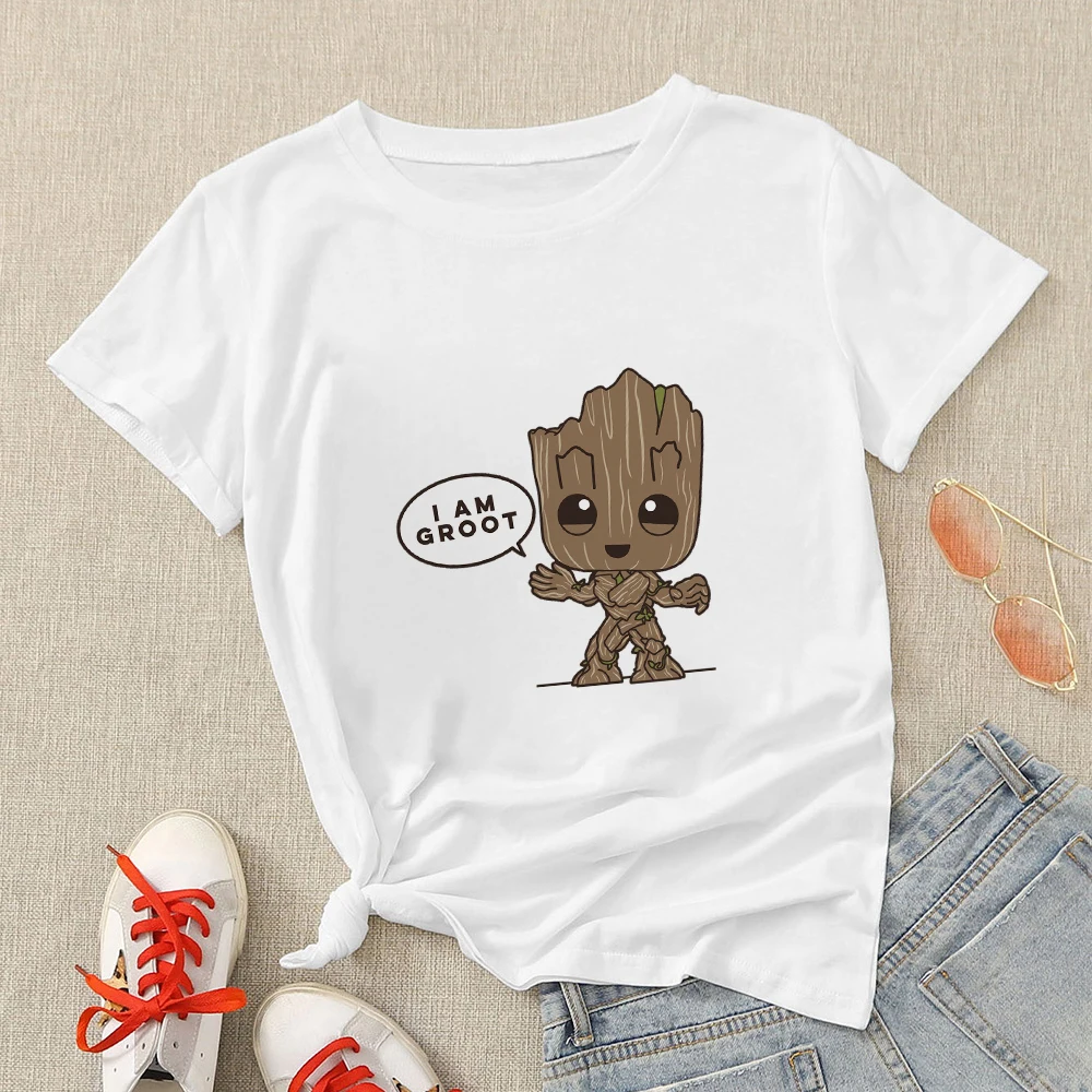 Kawaii Baby Groot футболки с принтом женская I Am забавные подростковые женские топы Urbano