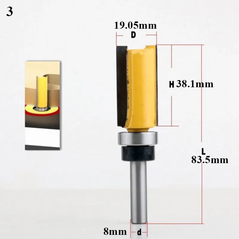 Shank Flush Trim Router Bit Pattern Bit Wood Milling Cutter Carpenter Straight End Mill Trimmer Cleaning Flush Trim Tenon Cutter central machinery band saw