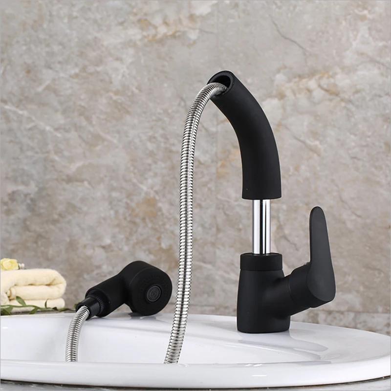 

Bathroom Faucets Single Handle Pull Out Bathroom Tap Two pull out modes Multifunctional 360 Degree Water Mixer Tap Mixer Tap