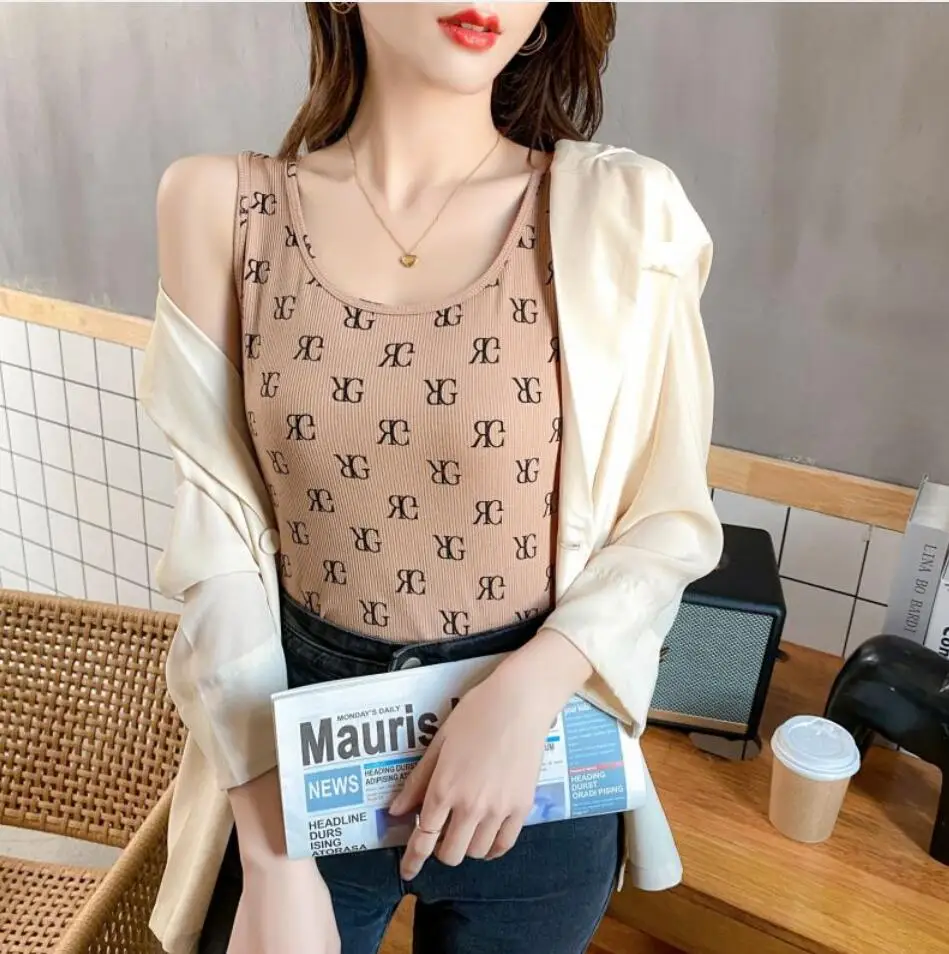 Crop Top Women Camis Halter Houndstooth Top Women Camisole 2022 Summer Sexy Sleeveless Slim Low Chest With Chest Pad Clothing womens cami