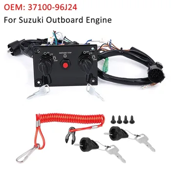 

Vertical Dual Control Panel Ignition Key Switch Panel Assembly Metal Plastic Black 37100-96J24 For Suzuki Outboard Engines