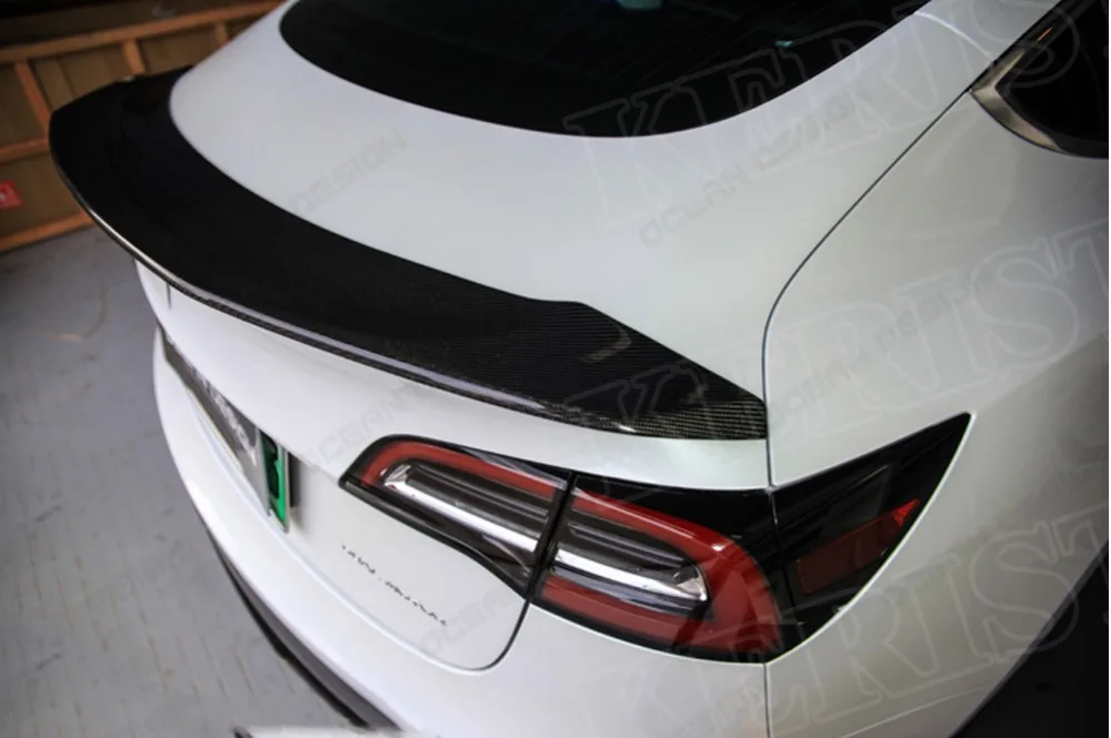 Крыло из углеродного волокна спойлер для Tesla модель 3 автомобиль задний багажник загрузки спойлер…