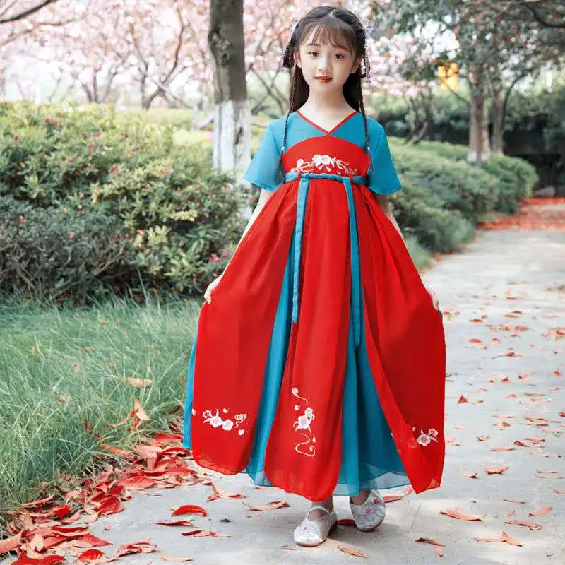 Детский комплект одежды Hanfu традиционный китайский винтажный этнический