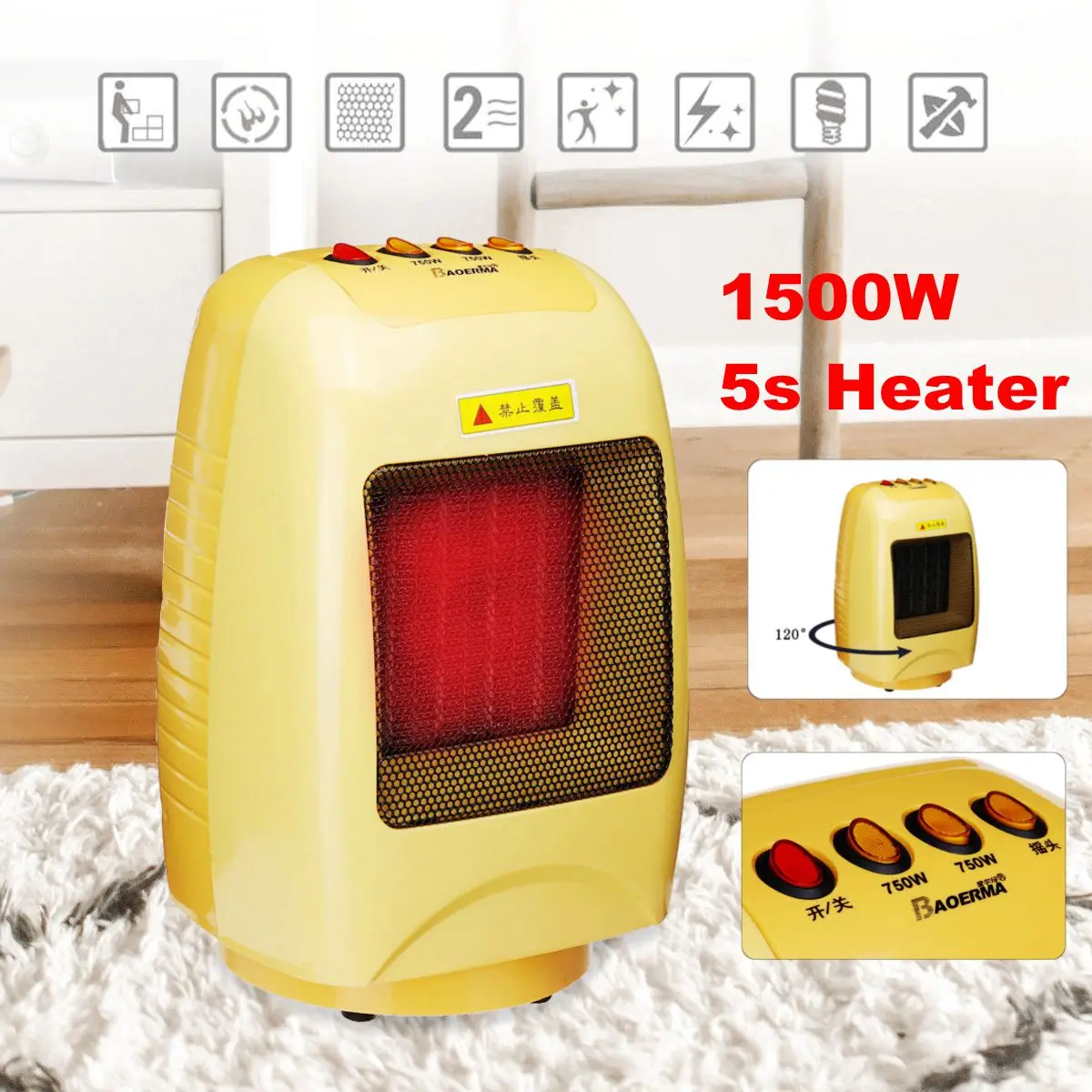 

220v 750w/1500w two-speed heating heater heating and cooling dual-use energy-saving silent temperature control heater portable