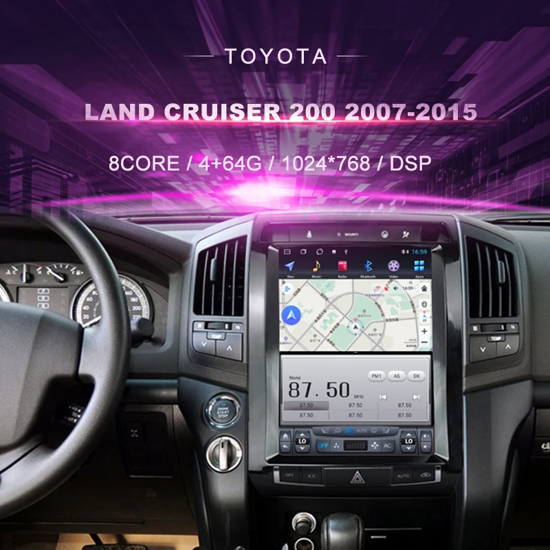Автомобильный DVD плеер Tesla для Toyota Land Cruiser 200 (2007 2015) автомагнитола мультимедийный