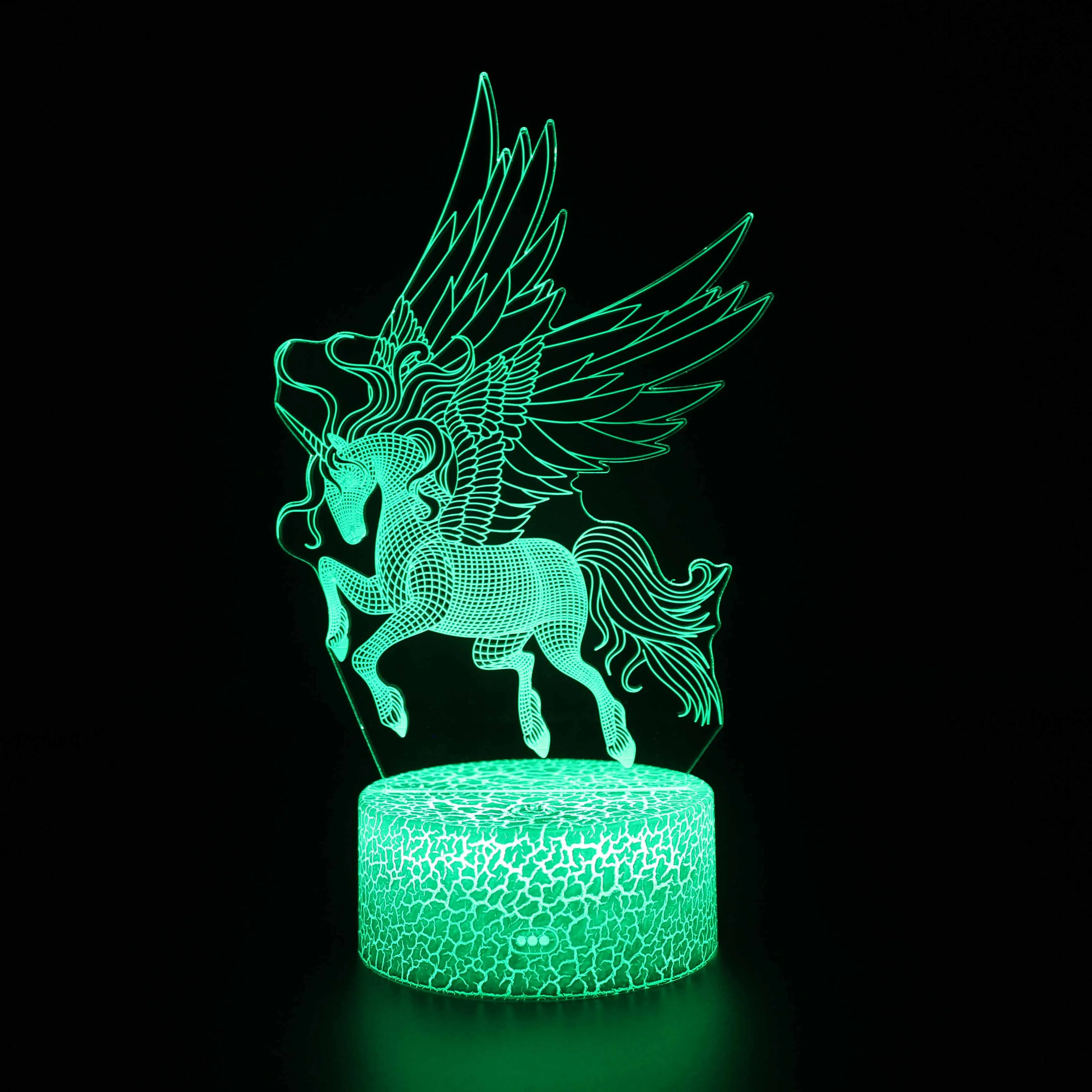 

AOSONG Night LED Lights Horse 3D lamp Cute Toy Gift 7 Color Cartoon Atmosphere Lamp For Children Kids Room