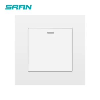 

SRAN wall light switch 1 gang 1/2/3 way multi-control switch flame retardant PC panel white/black/gold 86mm*86mm