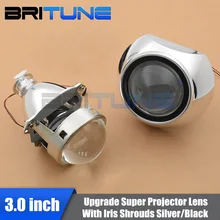 Britune Биксеноновые линзы HID проектор фары 3,0 полностью металлические супер H1 ксеноновые линзы для H7 H4 автомобильные аксессуары модифицированный стиль DIY