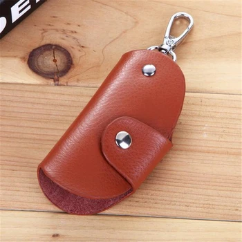

2020 Brown Car Key Case multi-function PU Leather Keychain Key Case Housekeeper Keys Organizer Women Man Keychain Wallet