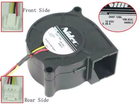 

Вентилятор охлаждения сервера Nidec GAMMA26 D05F-12BL 09B 10B DC 12V 0.06A 50x50x25 мм