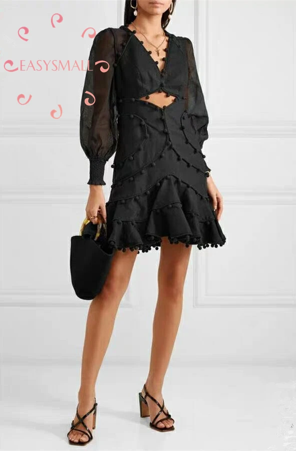 EASYSMALL Vrouwen Lente jurk Mode Sexy high-end Vestidos feestavond toevallige Hoge Taille Lange mouw V-hals Jurken EASYSMALL Vrouwen Lente jurk Mode Sexy high-end Vestidos feestavond toevallige Hoge Taille Lange mouw V-hals Jurken