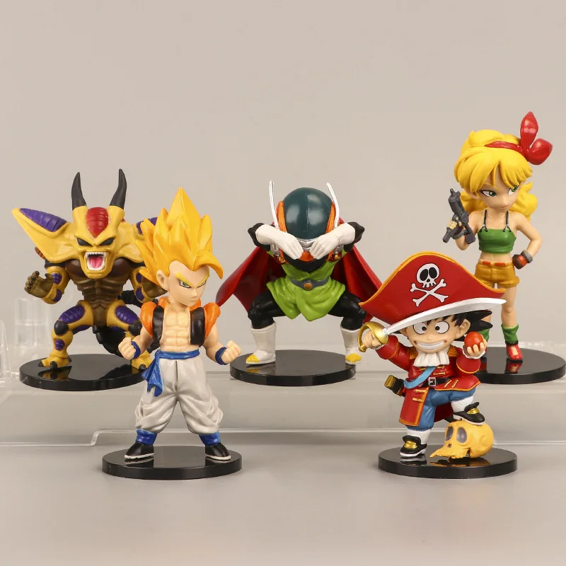 Q.VER Anime Dragon Ball Z Super Saiyan Son Goku Gohan Launch Action Figures 5pcs/set Dragon Ball COS Goku Figurine WFC Model