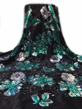 

High Quality Sequence Lace Fabric for Bridal Lace Materials Embroidery African French Tulle Lace Fabric Sequins Fabrics