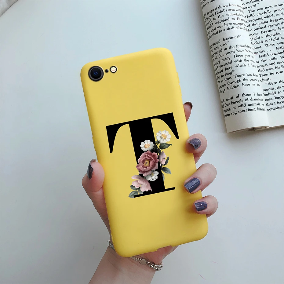 Alphabet Flower Silicone Phone Case – Soft, Stylish Bumper Cover