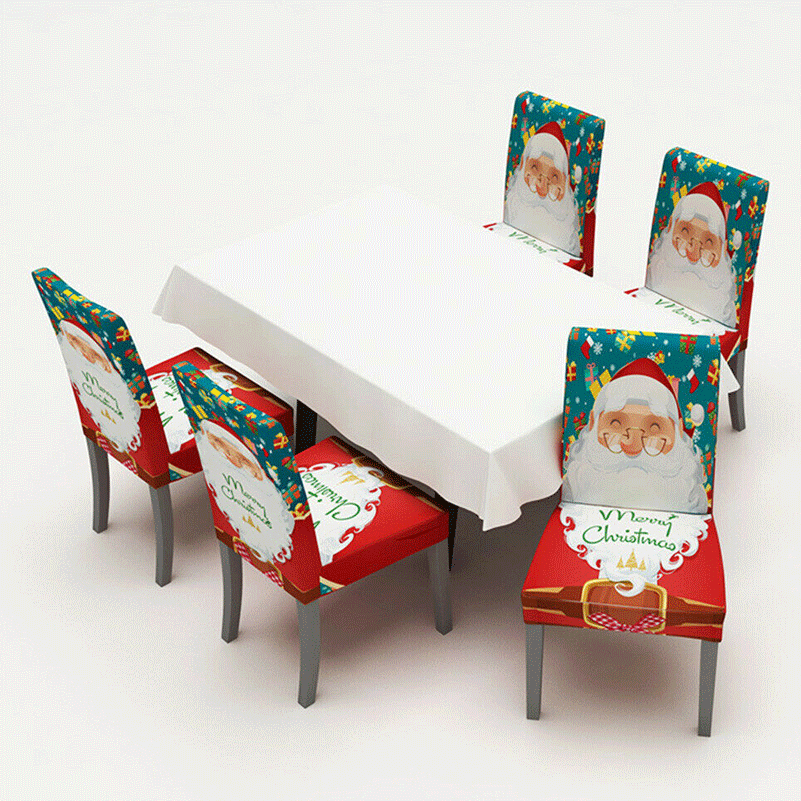 New Home Party Red Santa Clause Chair Cover Hat Christmas Dinner Table Cloth Decor Party Xmas Holiday