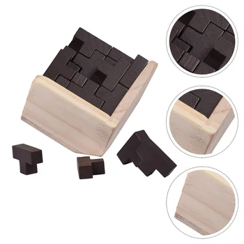 

1 Pc Cube Puzzle Toy Wooden Durable Block Toy Brain Teaser Puzzle Intellectual Toy for Adults Kids